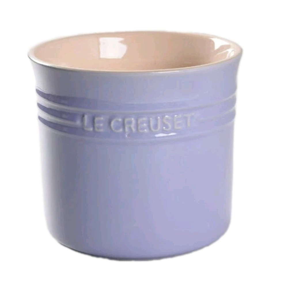Rare Le Creuset Stoneware Utensil Crock Provence Bluebell Purple Grandmillennial